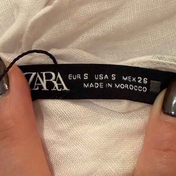NWT Zara Linen Halter Top White Size Small - Picture 3 of 3